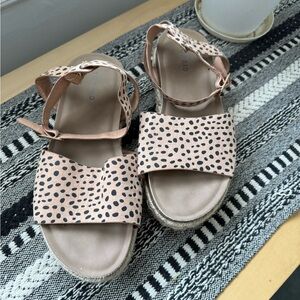 Torrid Tan and Black Polka Dot Sandals